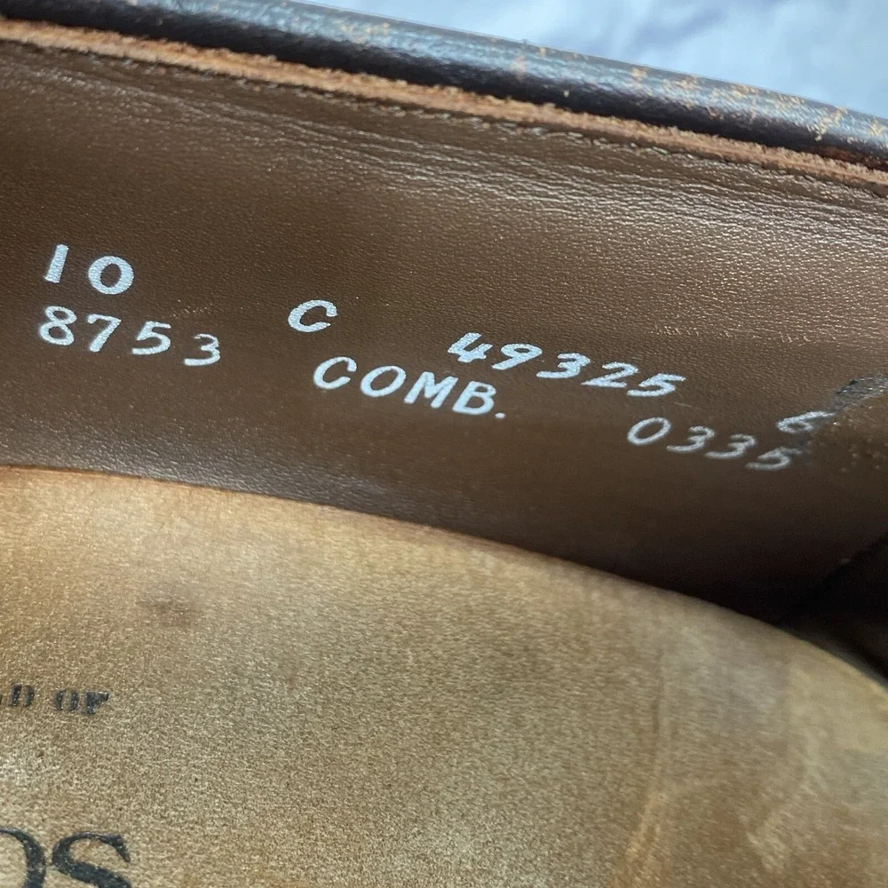 Vintage Allen Edmonds Saratoga Leather Tasseled Loafer Size 10C Light Brown 8753